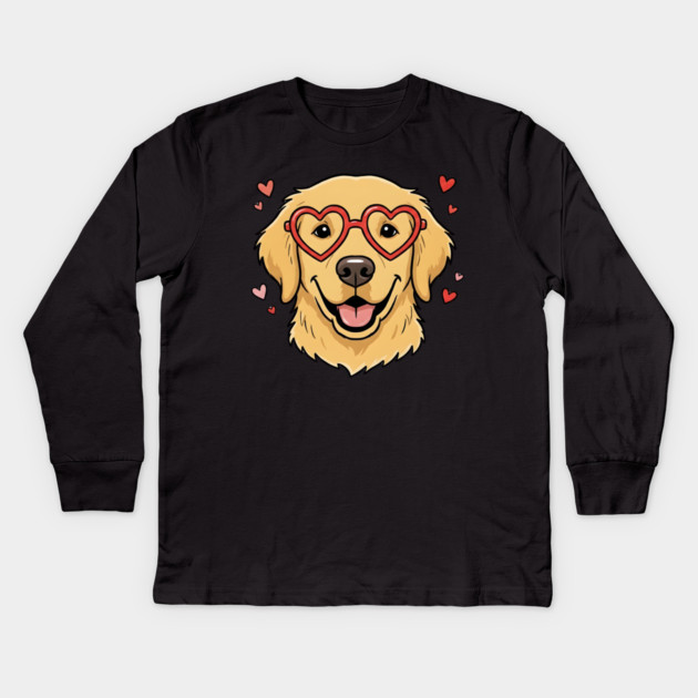 Valentine Dog Kids Long Sleeve T-Shirt by Creatifly Graphic Tees