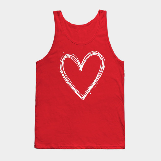 Valentines Heart Tank Top by Creatifly Graphic Tees