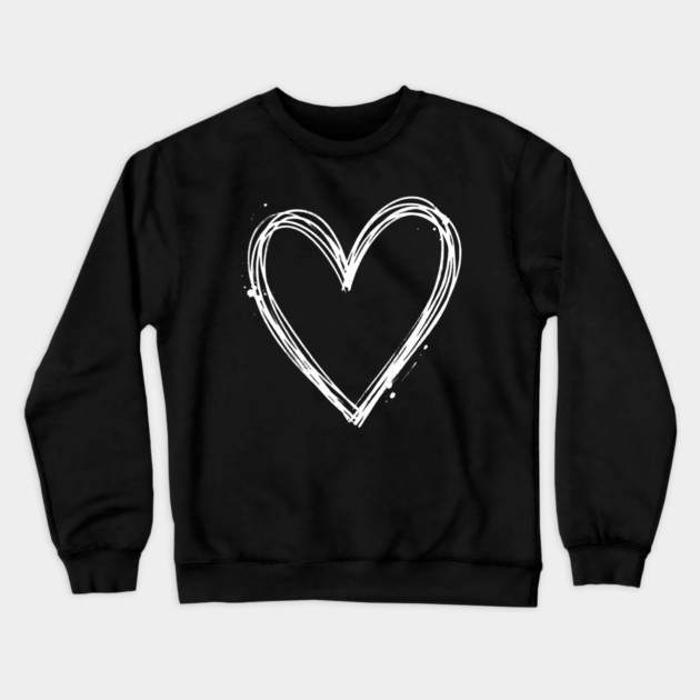 Valentines Heart Crewneck Sweatshirt by Creatifly Graphic Tees