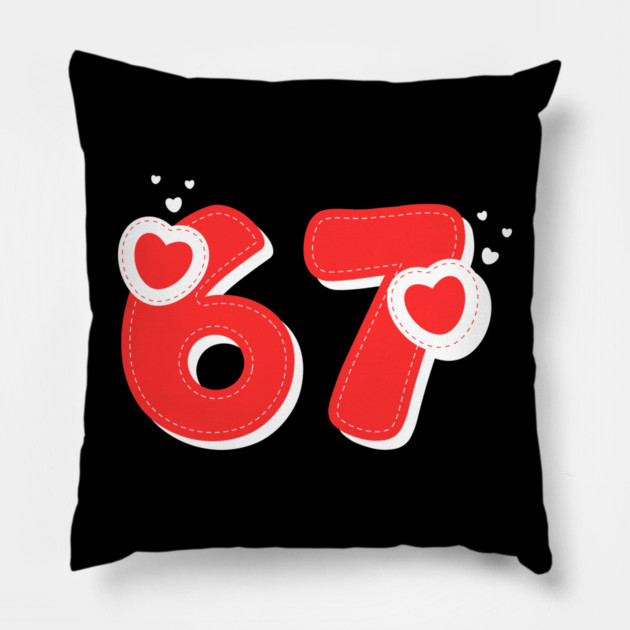 67 Valentines Hearts Pillow by Creatifly Graphic Tees