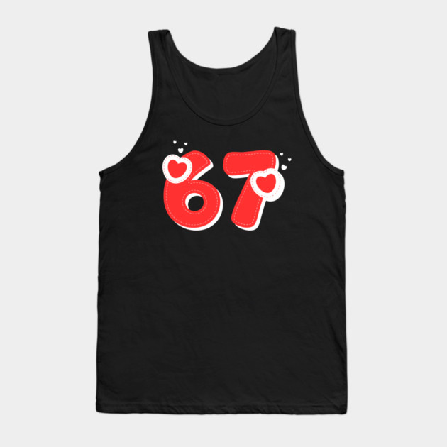 67 Valentines Hearts Tank Top by Creatifly Graphic Tees