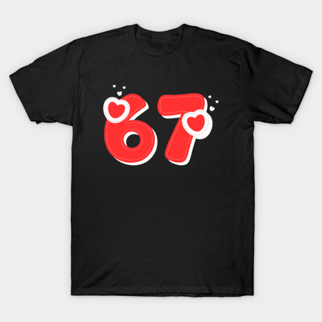 67 Valentines Hearts T-Shirt by Creatifly Graphic Tees