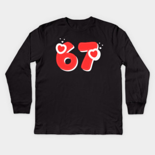 67 Valentines Hearts Kids Long Sleeve T-Shirt