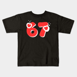67 Valentines Hearts Kids T-Shirt