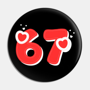 67 Valentines Hearts Pin