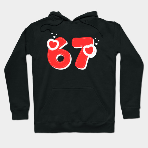 67 Valentines Hearts Hoodie by Creatifly Graphic Tees