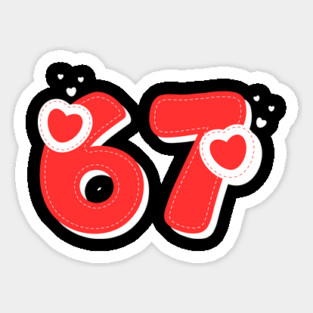 67 Valentines Hearts Sticker