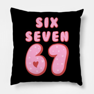 Six Seven 67 Heart Valentine's Day Pillow