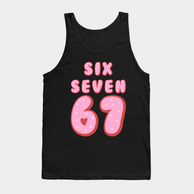 Six Seven 67 Heart Valentine's Day Tank Top by Creatifly Graphic Tees