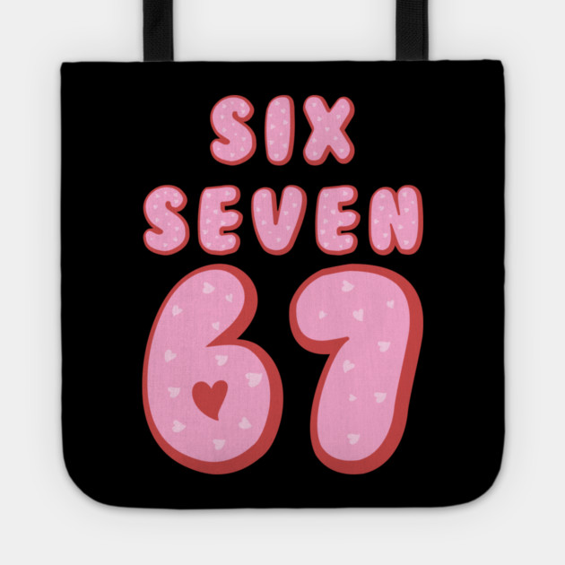 Six Seven 67 Heart Valentine's Day Tote by Creatifly Graphic Tees