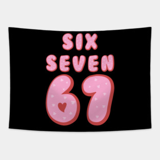 Six Seven 67 Heart Valentine's Day Tapestry