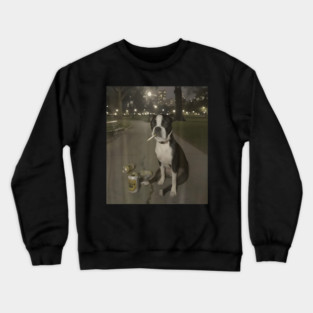 Smoking Dog Cigarette Gen Z Dog Crewneck Sweatshirt