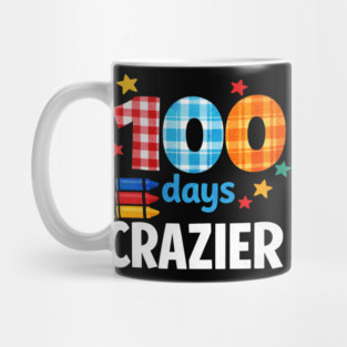Funny Plaid Student Crazier 100 Days School Classroom Celebration Mug