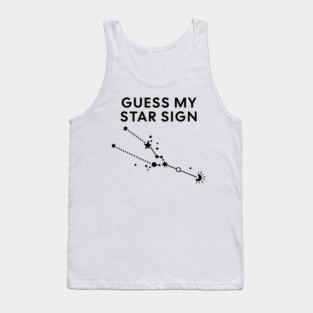 Guess My Star Sign – Taurus Zodiac, Astrology Constellation - Black Print Tank Top