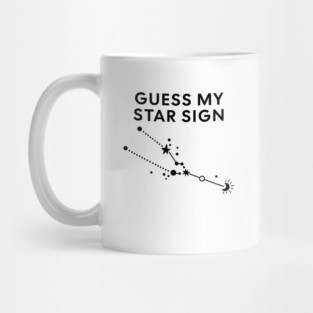 Guess My Star Sign – Taurus Zodiac, Astrology Constellation - Black Print Mug