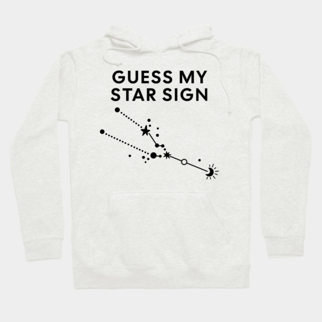 Guess My Star Sign – Taurus Zodiac, Astrology Constellation - Black Print Hoodie by Designed By Marty