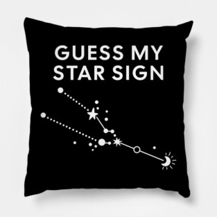 Guess My Star Sign – Taurus Zodiac, Astrology Constellation - White Print Pillow