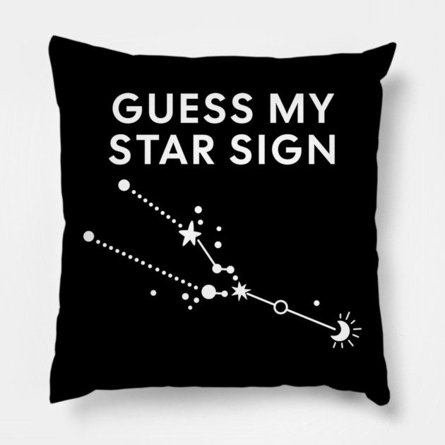 Guess My Star Sign – Taurus Zodiac, Astrology Constellation - White Print Pillow by Designed By Marty