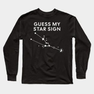 Guess My Star Sign – Taurus Zodiac, Astrology Constellation - White Print Long Sleeve T-Shirt