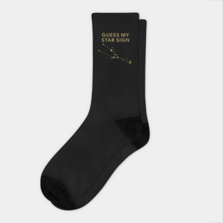 Guess My Star Sign – Taurus Zodiac, Astrology Constellation - Antique Gold Print Socks