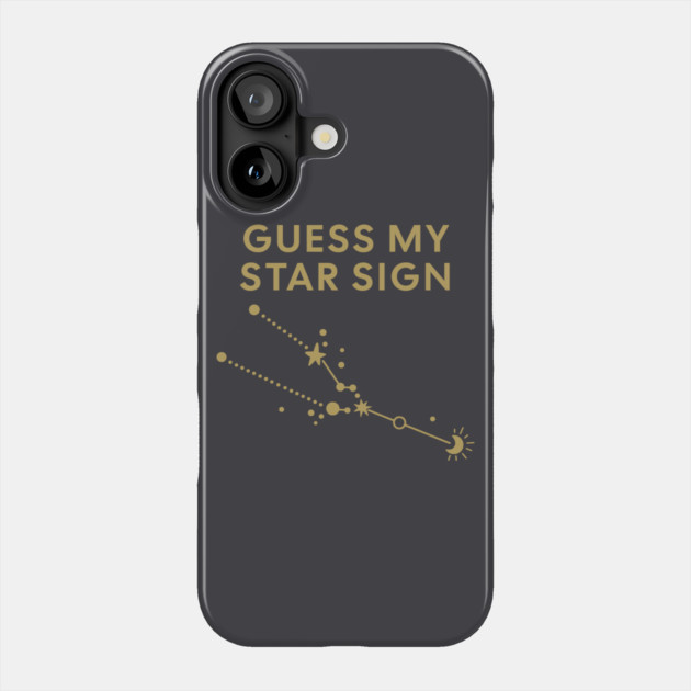 Guess My Star Sign – Taurus Zodiac, Astrology Constellation - Antique Gold Print Phone Case by Designed By Marty