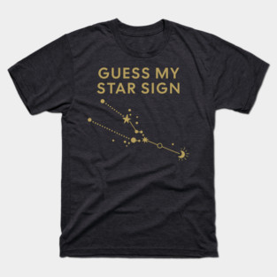 Guess My Star Sign – Taurus Zodiac, Astrology Constellation - Antique Gold Print T-Shirt