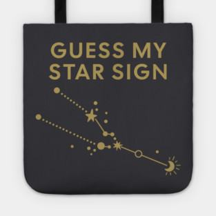Guess My Star Sign – Taurus Zodiac, Astrology Constellation - Antique Gold Print Tote