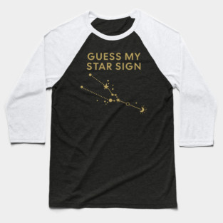 Guess My Star Sign – Taurus Zodiac, Astrology Constellation - Antique Gold Print Baseball T-Shirt
