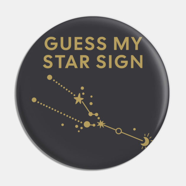 Guess My Star Sign – Taurus Zodiac, Astrology Constellation - Antique Gold Print Pin by Designed By Marty