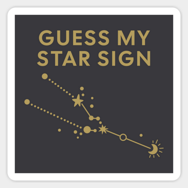 Guess My Star Sign – Taurus Zodiac, Astrology Constellation - Antique Gold Print Magnet by Designed By Marty