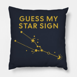 Guess My Star Sign – Taurus Zodiac, Astrology Constellation - Classic Gold Print Pillow
