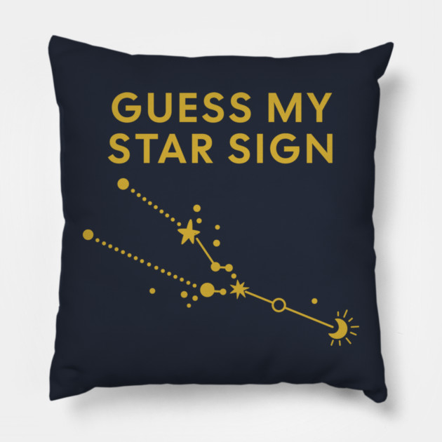 Guess My Star Sign – Taurus Zodiac, Astrology Constellation - Classic Gold Print Pillow by Designed By Marty