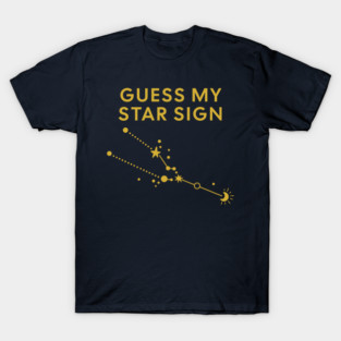 Guess My Star Sign – Taurus Zodiac, Astrology Constellation - Classic Gold Print T-Shirt