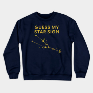Guess My Star Sign – Taurus Zodiac, Astrology Constellation - Classic Gold Print Crewneck Sweatshirt