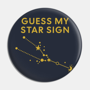 Guess My Star Sign – Taurus Zodiac, Astrology Constellation - Classic Gold Print Pin
