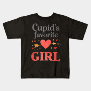 Cute Cupid Favorite Girl Valentine Funny Romantic Heart Theme Kids T-Shirt