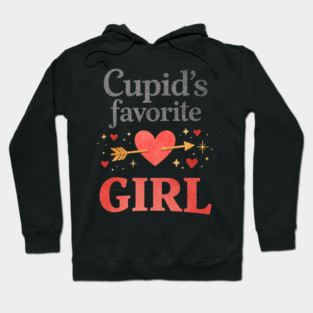 Cute Cupid Favorite Girl Valentine Funny Romantic Heart Theme Hoodie