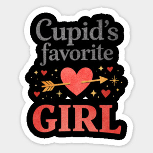 Cute Cupid Favorite Girl Valentine Funny Romantic Heart Theme Sticker