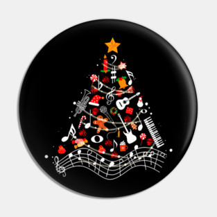 Music Notes Instruments Christmas Tree Musician Holiday Pin