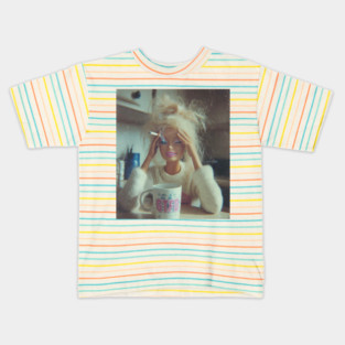 Funny Smoking Tired Doll Meme Kids T-Shirt