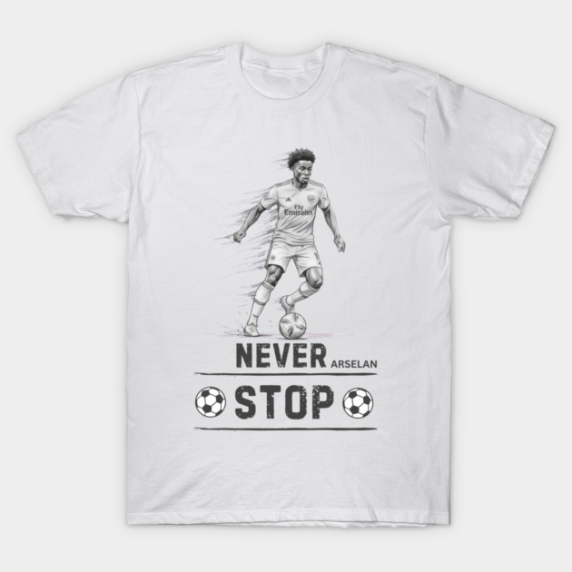 Arsenal: Never Stop" T-Shirt by Muhammad Naveed Khan