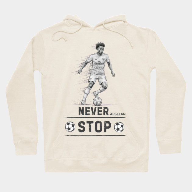 Arsenal: Never Stop" Hoodie by Muhammad Naveed Khan