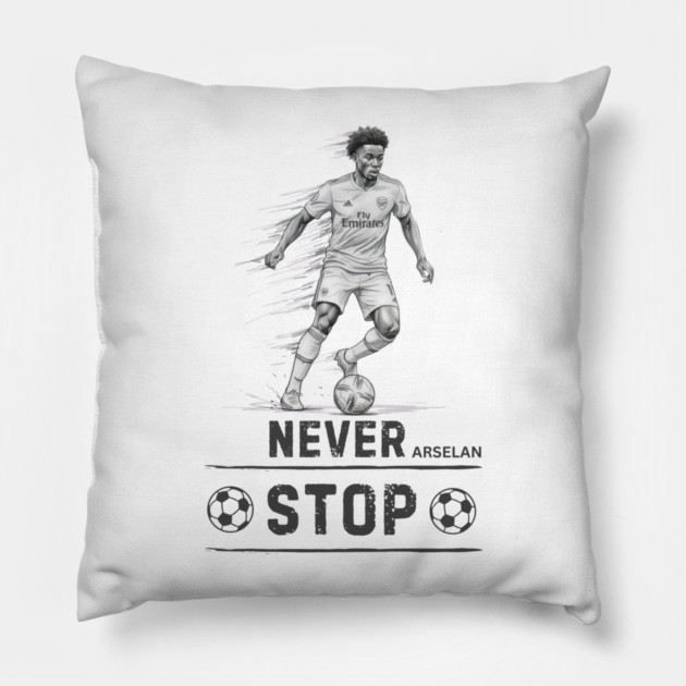 Arsenal: Never Stop" Pillow by Muhammad Naveed Khan