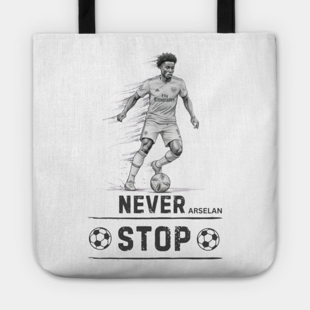 Arsenal: Never Stop" Tote by Muhammad Naveed Khan