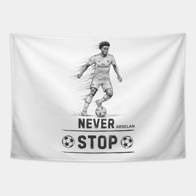 Arsenal: Never Stop" Tapestry by Muhammad Naveed Khan