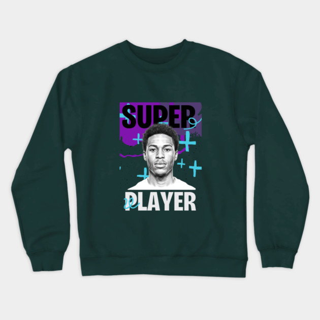 Saka: The Super Player Crewneck Sweatshirt by Muhammad Naveed Khan