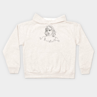 Minimalist Woman Portrait Kids Hoodie