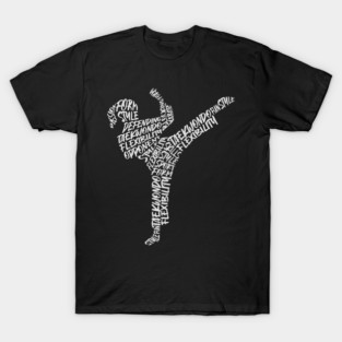 Taekwondo Typography Karate Girl Flexibility Style Form Skills T-Shirt