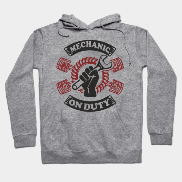 Mechanic On Duty Garage Life Car Repair Hoodie by Anticorporati