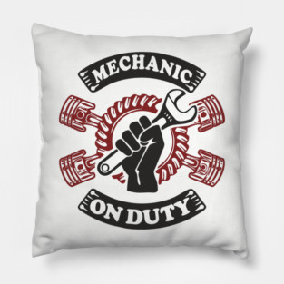 Mechanic On Duty Garage Life Car Repair Pillow